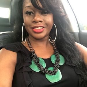 Green wooden necklace